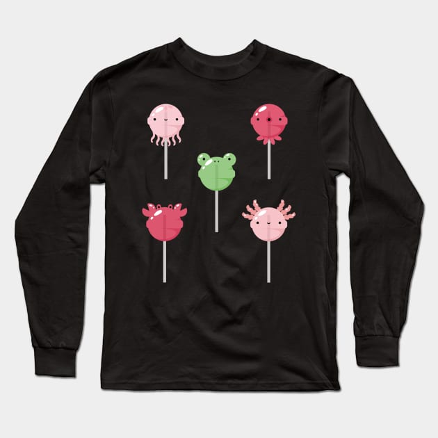 Aquatic animals lollipop set Long Sleeve T-Shirt by Nikamii
